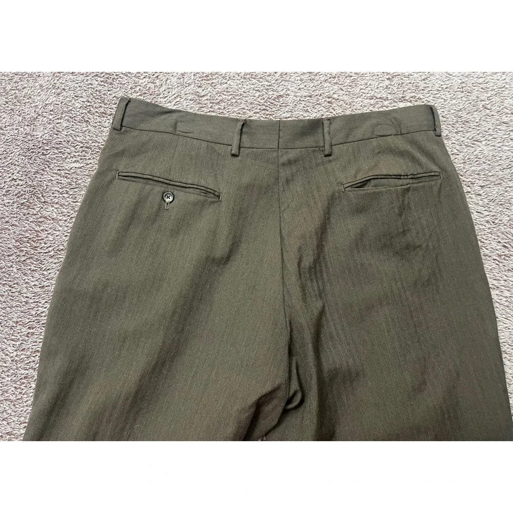 Jos A Bank Executive Collection Mens 36R Wool Brown Herringbone Pleated Pants
